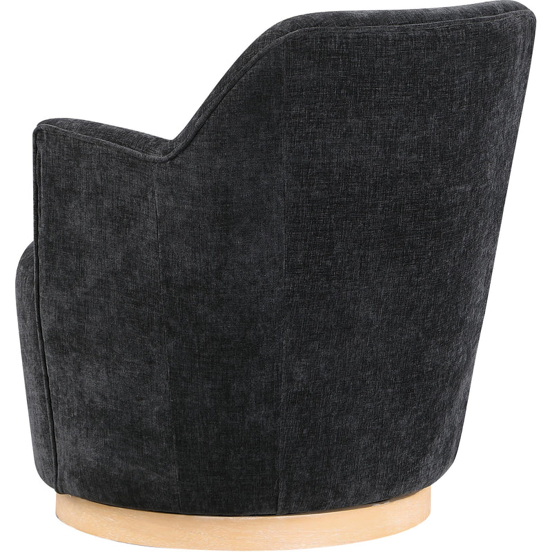 Meridian Clarita Black Chenille Fabric Swivel Accent Chair IMAGE 6