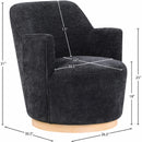Meridian Clarita Black Chenille Fabric Swivel Accent Chair IMAGE 8