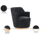 Meridian Clarita Black Chenille Fabric Swivel Accent Chair IMAGE 9