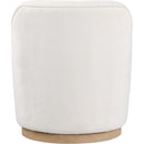 Meridian Clarita Cream Chenille Fabric Swivel Accent Chair IMAGE 3