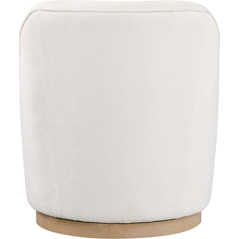 Meridian Clarita Cream Chenille Fabric Swivel Accent Chair IMAGE 3