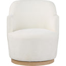 Meridian Clarita Cream Chenille Fabric Swivel Accent Chair IMAGE 4