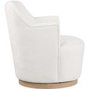 Meridian Clarita Cream Chenille Fabric Swivel Accent Chair IMAGE 5