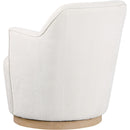 Meridian Clarita Cream Chenille Fabric Swivel Accent Chair IMAGE 6