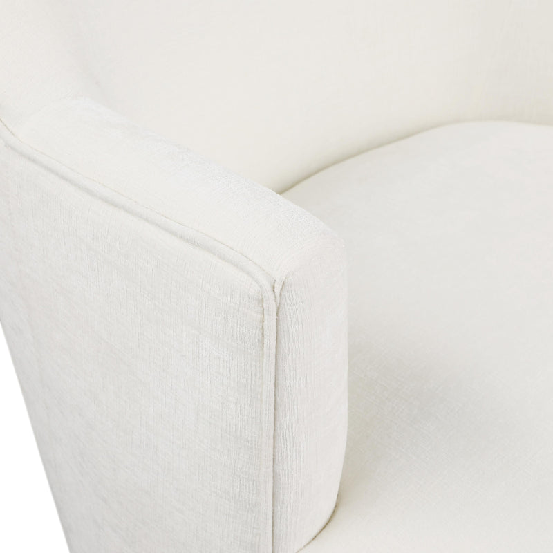 Meridian Clarita Cream Chenille Fabric Swivel Accent Chair IMAGE 7