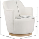 Meridian Clarita Cream Chenille Fabric Swivel Accent Chair IMAGE 8