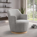 Meridian Clarita Light Grey Chenille Fabric Swivel Accent Chair IMAGE 2