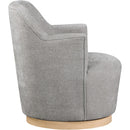 Meridian Clarita Light Grey Chenille Fabric Swivel Accent Chair IMAGE 5