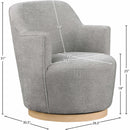 Meridian Clarita Light Grey Chenille Fabric Swivel Accent Chair IMAGE 8