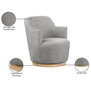 Meridian Clarita Light Grey Chenille Fabric Swivel Accent Chair IMAGE 9