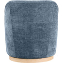 Meridian Clarita Light Blue Chenille Fabric Swivel Accent Chair IMAGE 3