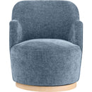 Meridian Clarita Light Blue Chenille Fabric Swivel Accent Chair IMAGE 4