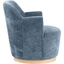 Meridian Clarita Light Blue Chenille Fabric Swivel Accent Chair IMAGE 5