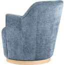 Meridian Clarita Light Blue Chenille Fabric Swivel Accent Chair IMAGE 6