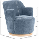 Meridian Clarita Light Blue Chenille Fabric Swivel Accent Chair IMAGE 8