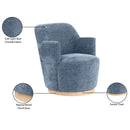 Meridian Clarita Light Blue Chenille Fabric Swivel Accent Chair IMAGE 9