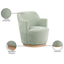 Meridian Clarita Mint Chenille Fabric Swivel Accent Chair IMAGE 9