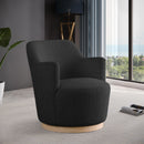Meridian Clarita Black Boucle Fabric Swivel Accent Chair IMAGE 2