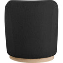 Meridian Clarita Black Boucle Fabric Swivel Accent Chair IMAGE 3