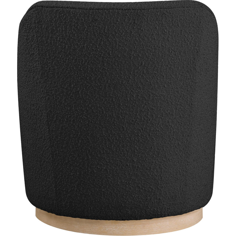 Meridian Clarita Black Boucle Fabric Swivel Accent Chair IMAGE 3