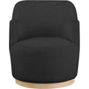 Meridian Clarita Black Boucle Fabric Swivel Accent Chair IMAGE 4