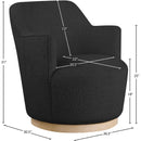 Meridian Clarita Black Boucle Fabric Swivel Accent Chair IMAGE 8