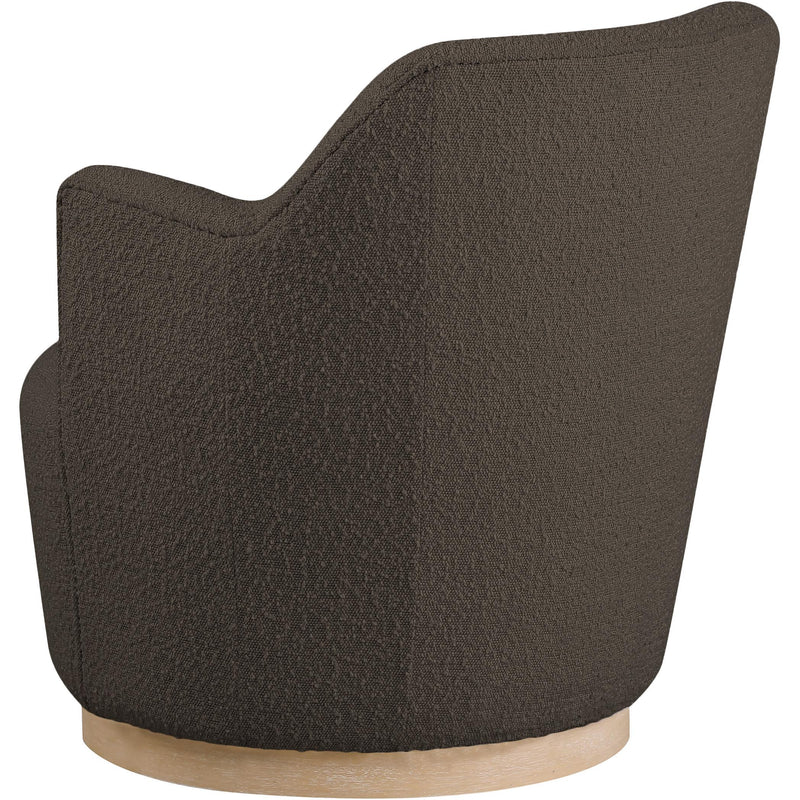 Meridian Clarita Brown Boucle Fabric Swivel Accent Chair IMAGE 6