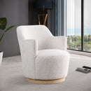 Meridian Clarita Cream Boucle Fabric Swivel Accent Chair IMAGE 2