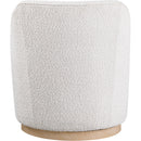 Meridian Clarita Cream Boucle Fabric Swivel Accent Chair IMAGE 3
