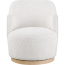 Meridian Clarita Cream Boucle Fabric Swivel Accent Chair IMAGE 4