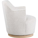Meridian Clarita Cream Boucle Fabric Swivel Accent Chair IMAGE 5