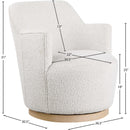Meridian Clarita Cream Boucle Fabric Swivel Accent Chair IMAGE 8