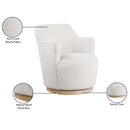 Meridian Clarita Cream Boucle Fabric Swivel Accent Chair IMAGE 9