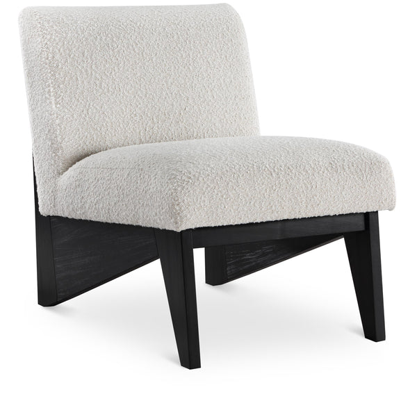 Meridian Chapman Cream Boucle Fabric Accent Chair IMAGE 1