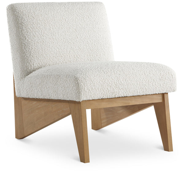 Meridian Chapman Cream Boucle Fabric Accent Chair IMAGE 1