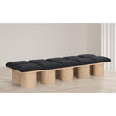 Meridian Pavilion Black Boucle Fabric Bench IMAGE 2