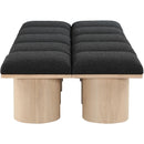 Meridian Pavilion Black Boucle Fabric Bench IMAGE 4