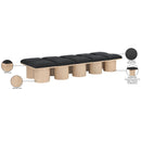 Meridian Pavilion Black Boucle Fabric Bench IMAGE 7