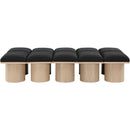 Meridian Pavilion Black Boucle Fabric Bench IMAGE 3