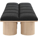 Meridian Pavilion Black Boucle Fabric Bench IMAGE 4