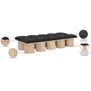 Meridian Pavilion Black Boucle Fabric Bench IMAGE 8