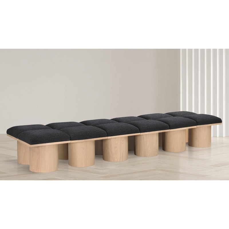 Meridian Pavilion Black Boucle Fabric Bench IMAGE 2