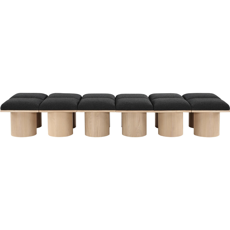 Meridian Pavilion Black Boucle Fabric Bench IMAGE 3