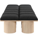 Meridian Pavilion Black Boucle Fabric Bench IMAGE 4
