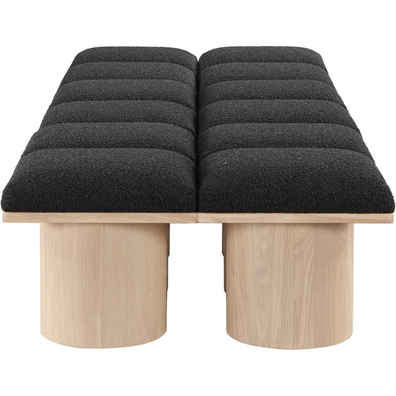 Meridian Pavilion Black Boucle Fabric Bench IMAGE 4