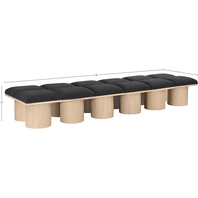 Meridian Pavilion Black Boucle Fabric Bench IMAGE 6