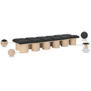 Meridian Pavilion Black Boucle Fabric Bench IMAGE 7