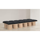 Meridian Pavilion Black Boucle Fabric Bench IMAGE 2