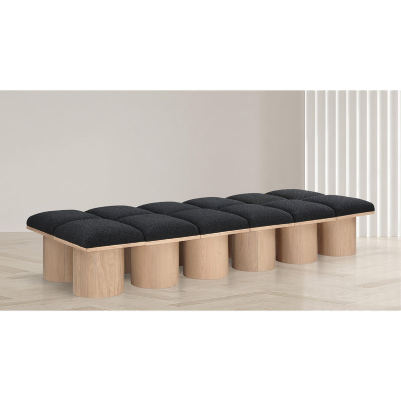 Meridian Pavilion Black Boucle Fabric Bench IMAGE 2