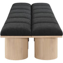 Meridian Pavilion Black Boucle Fabric Bench IMAGE 4